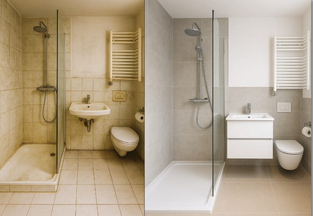 Modernes Badezimmer nach Sanierung